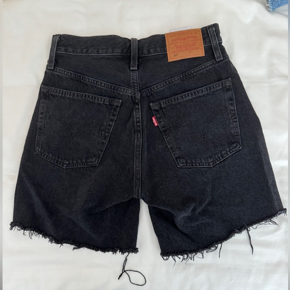 Levi’s 501 90s Shorts black mid thigh size 24 - Picture 2 of 2